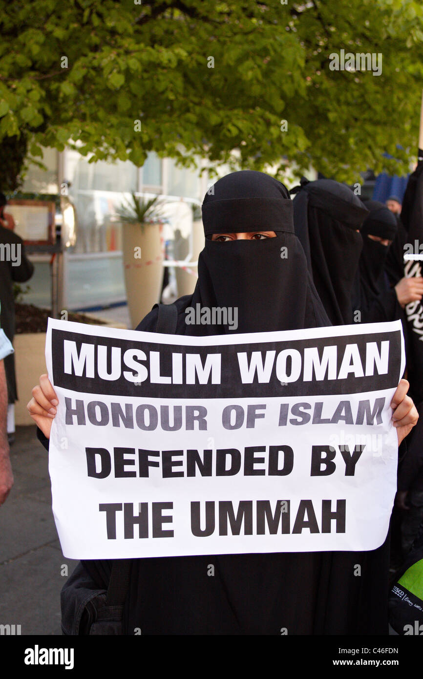 Muslims against Crusades (MAC) protest outside the French Embassy in