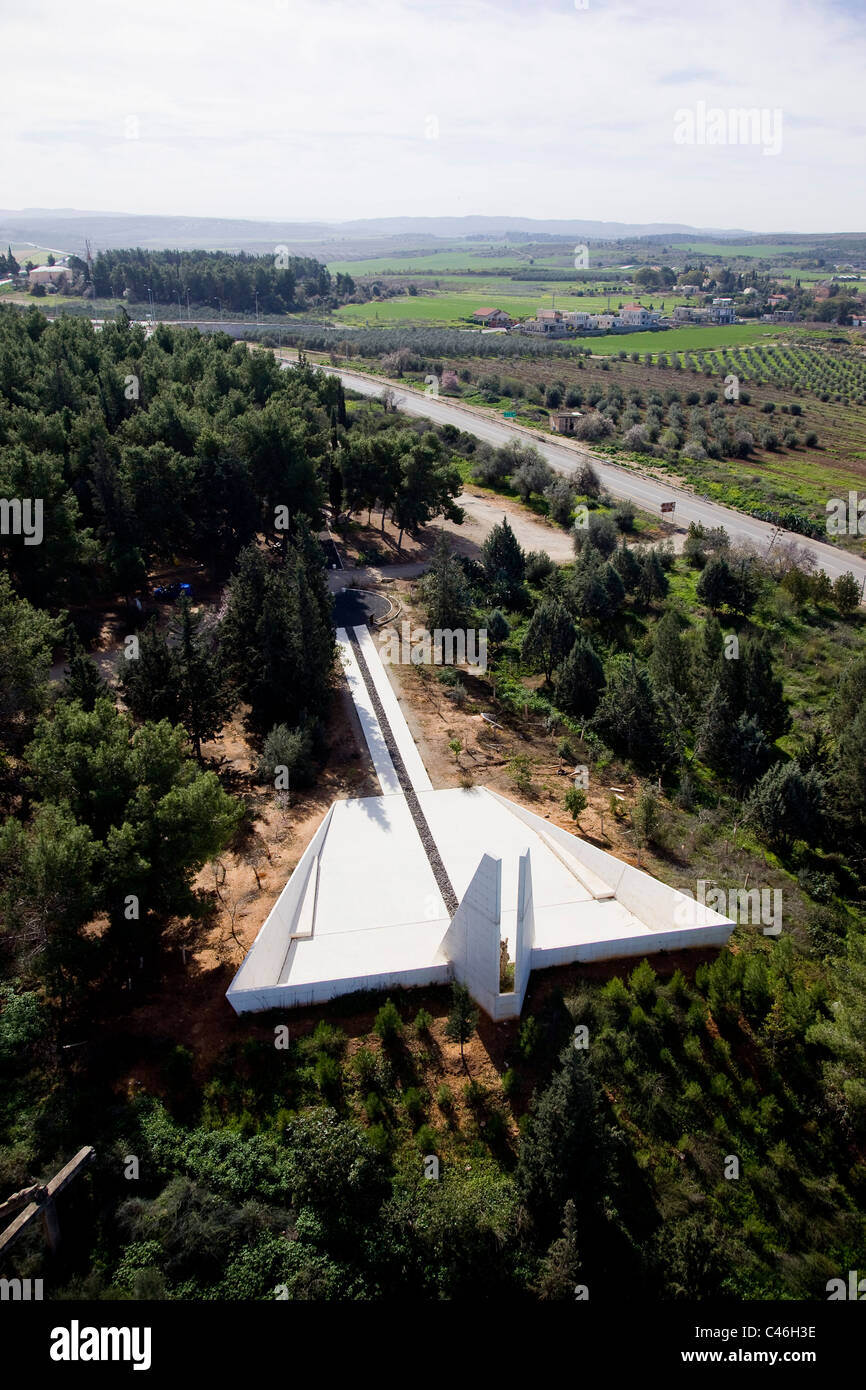 Count Lechi Aerial photograph of the Lechi monument in the village of Mishmar ...