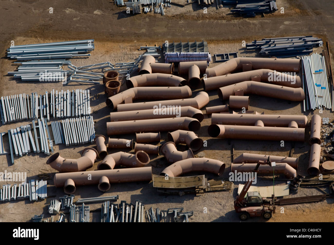 Aerial photograph of pipes Stock Photo