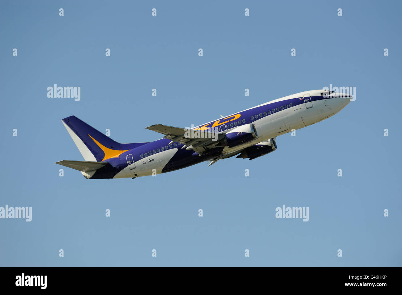 airplane Boeing 737-300 of russian airline KD at take-off from airport