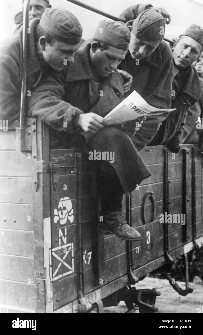 Second World War: Russian prisoners Stock Photo