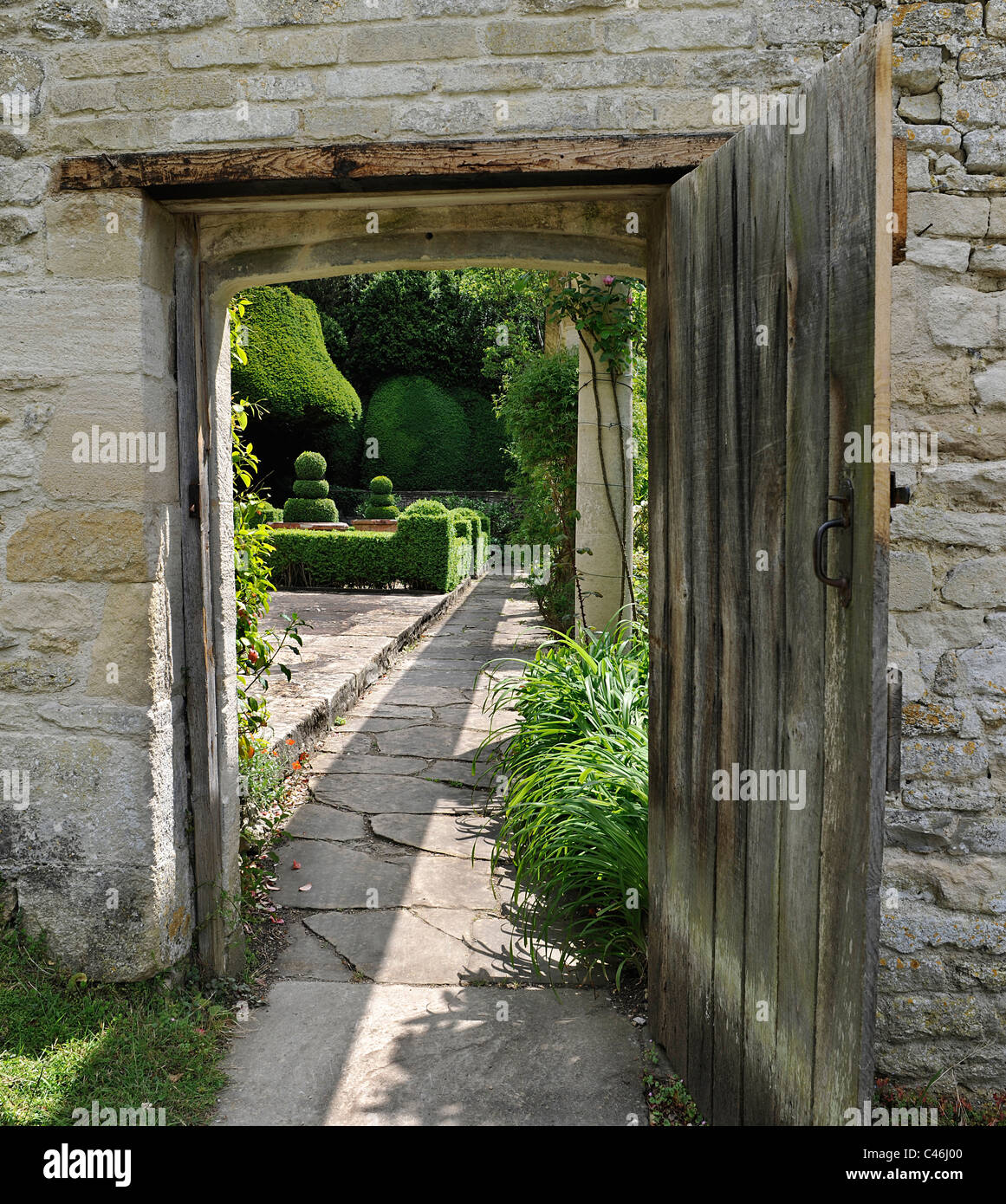 Iford Manor & Gardens, Bradford-on-Avon, Wiltshire. Award winning Grade I Italianate garden. Stock Photo