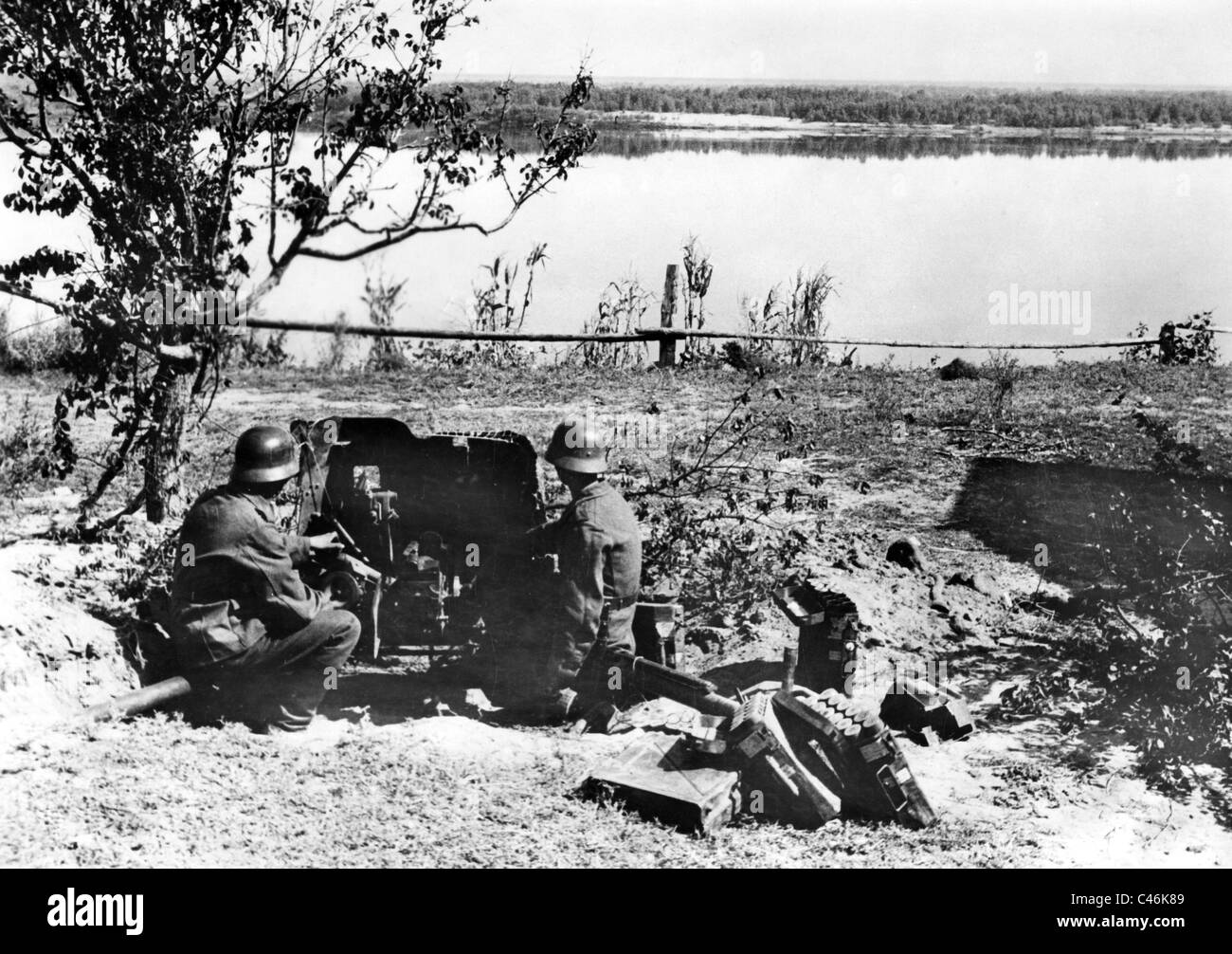 Second World War: German soldiers at Volga River, North and South of Stalingrad, 1942-1943 Stock Photo