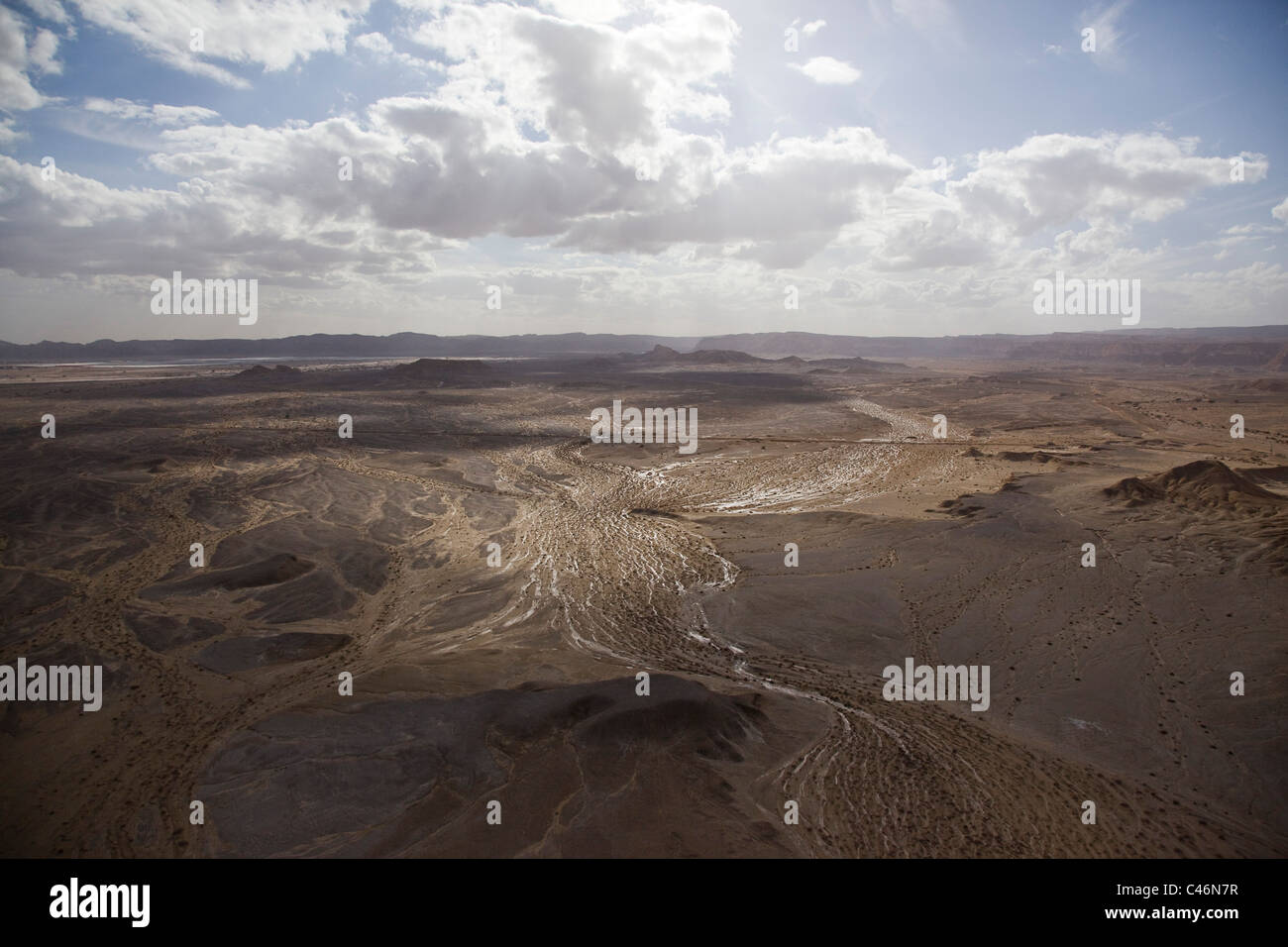Aerial photograph of the landscape of the flooded Arava Stock Photo