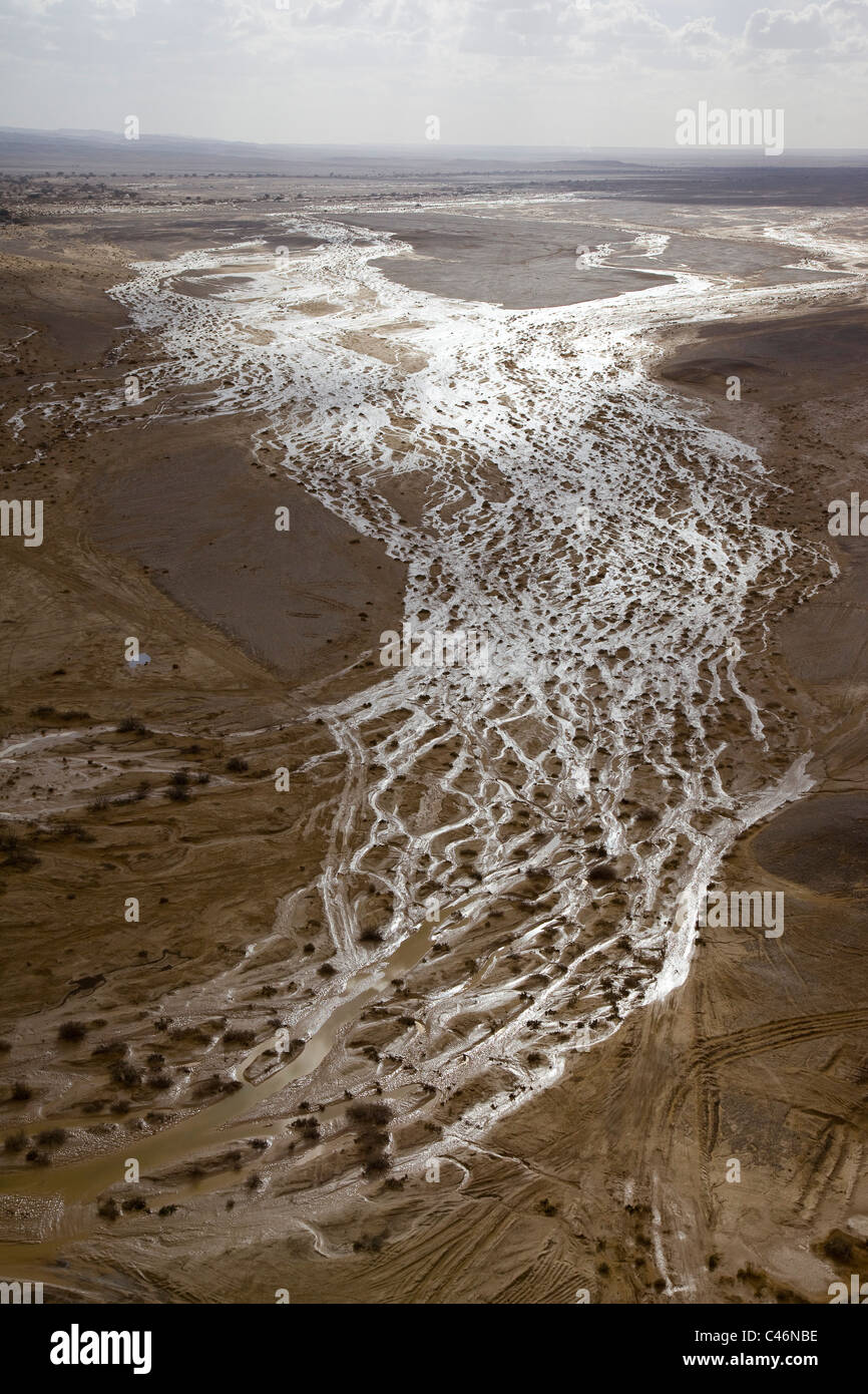 Abstract photograph of a flooded wadi in the Arava Stock Photo