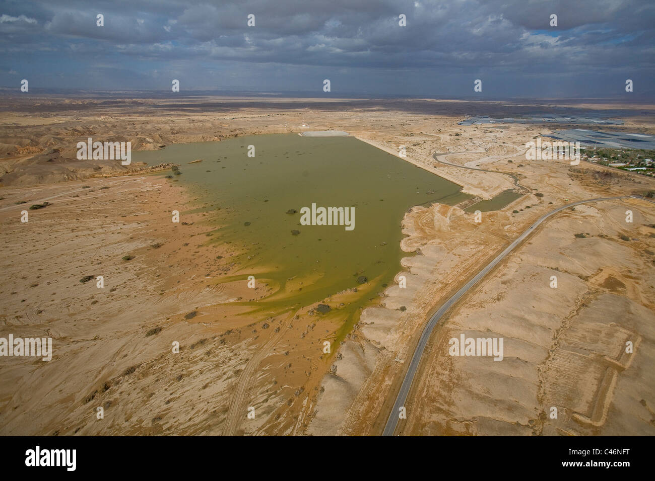 Aerial photograph of the Arava at winter Stock Photo