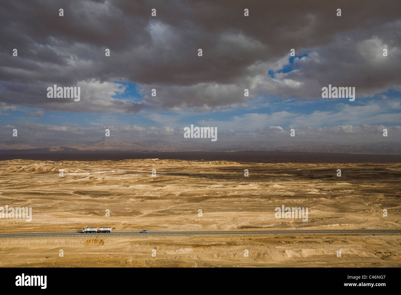 Aerial photograph of the Arava at winter Stock Photo
