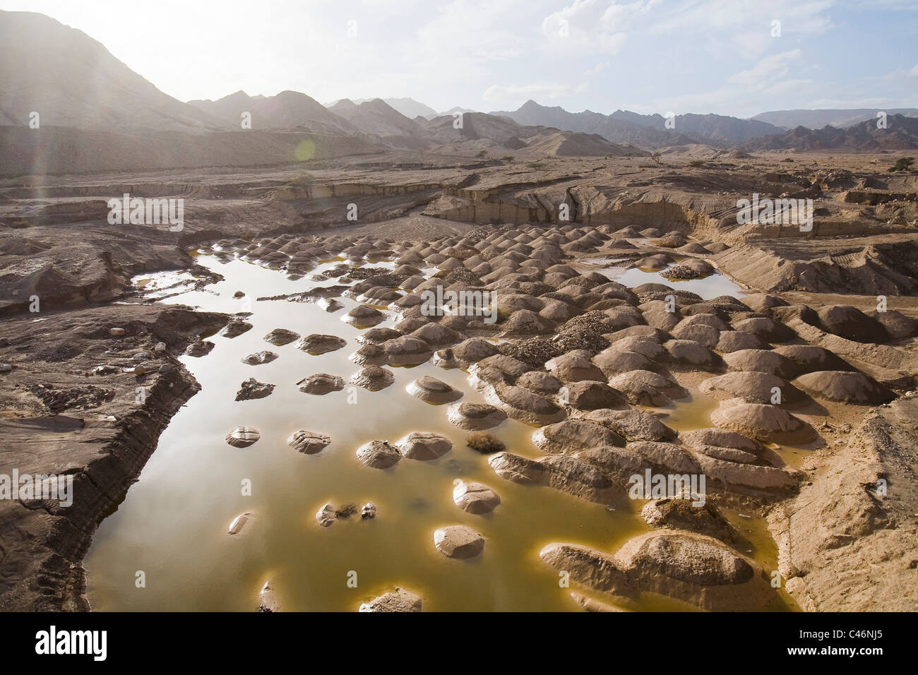 Abstract view if a quarry in the Arava at winter Stock Photo