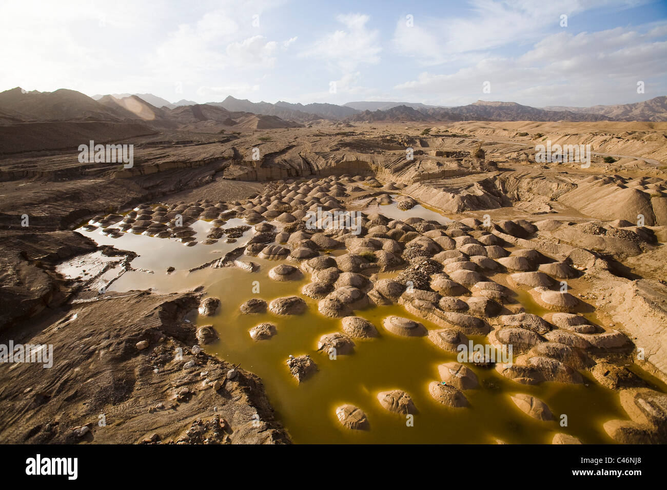 Abstract view if a quarry in the Arava at winter Stock Photo