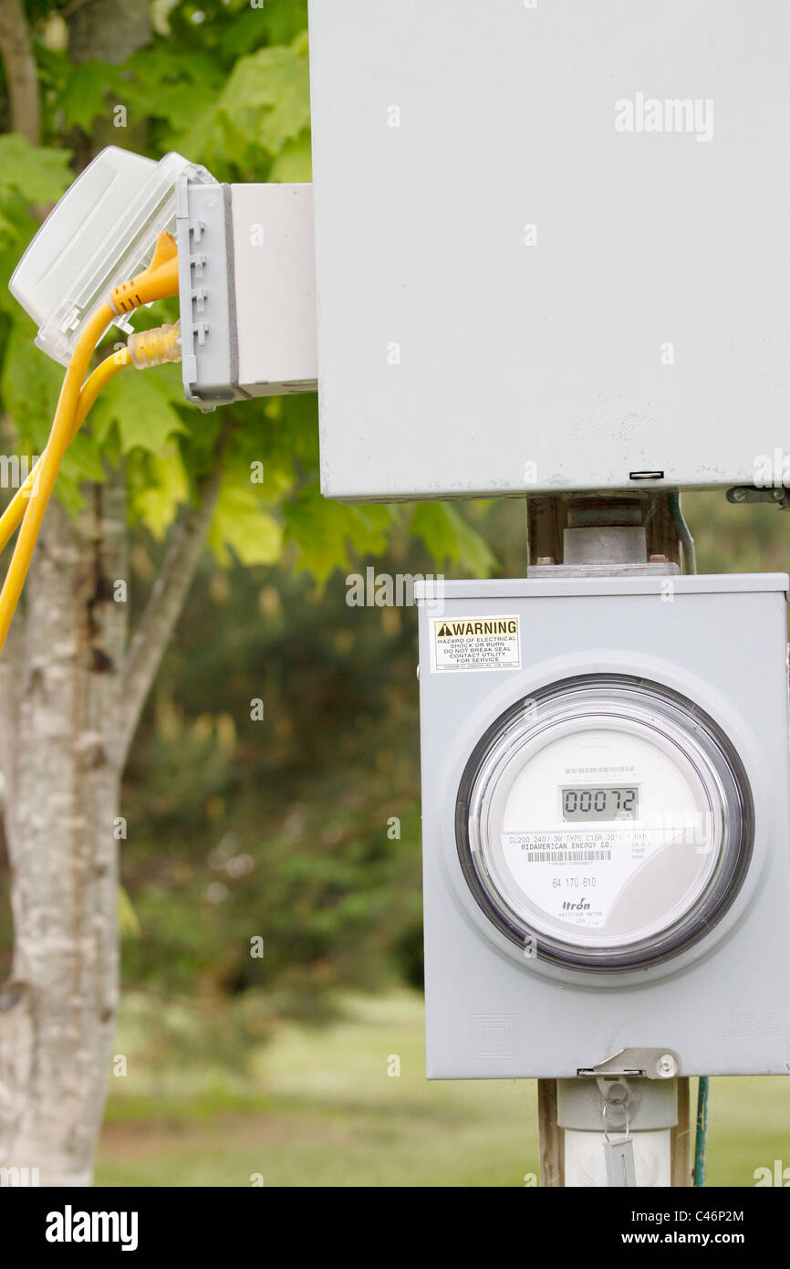 Temporary electric meter for construction site Stock Photo Alamy