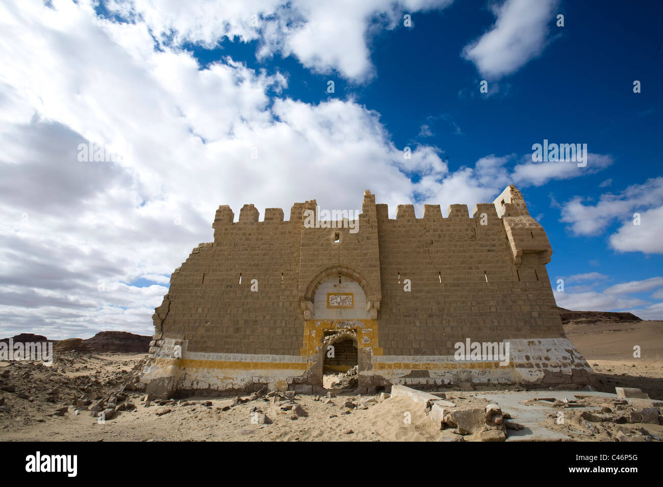 Photograph of an ancient castle in the Jordanian desert Stock Photo