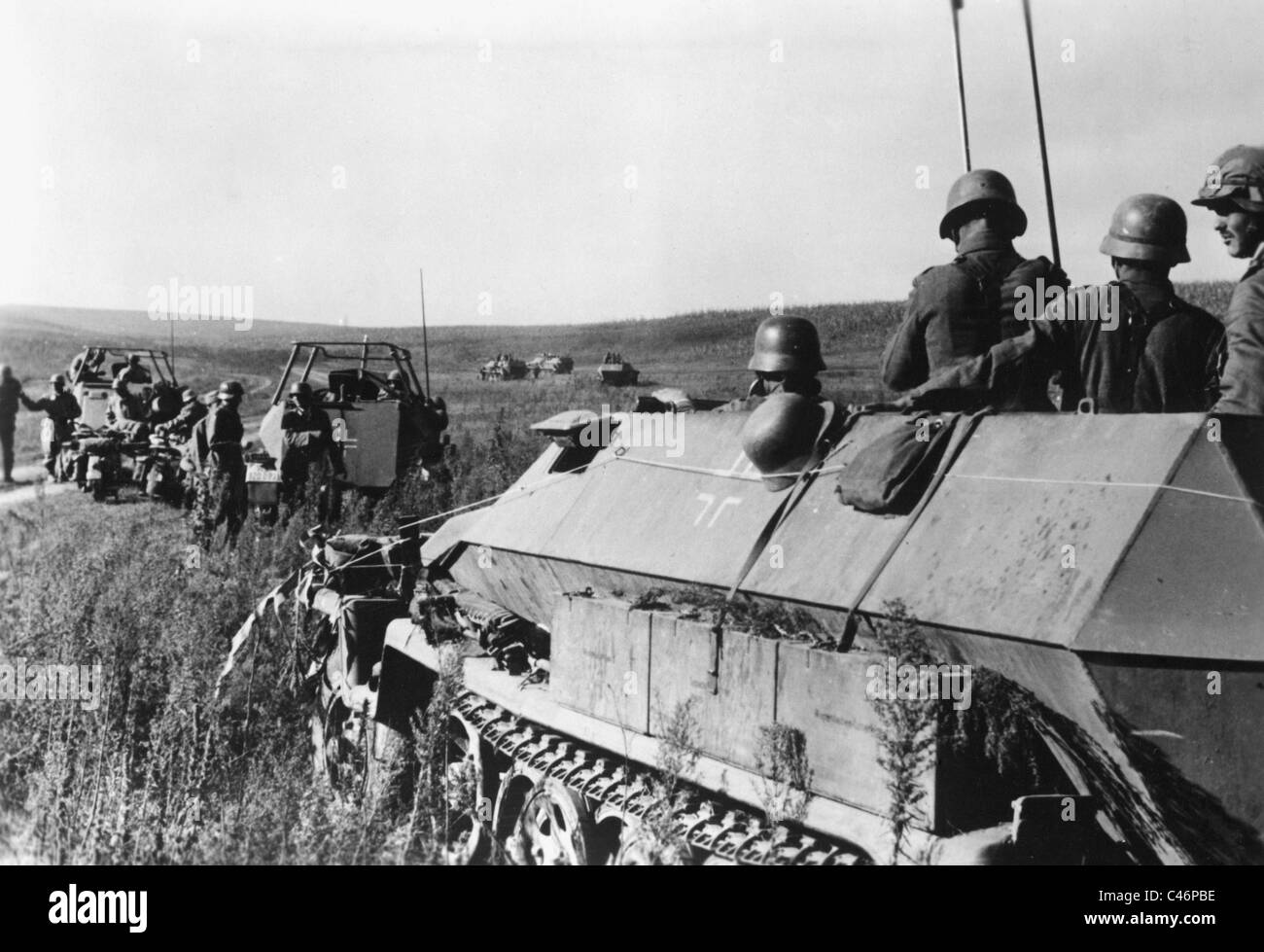 German tanks advancing into the Caucasus mountains, during the Second ...