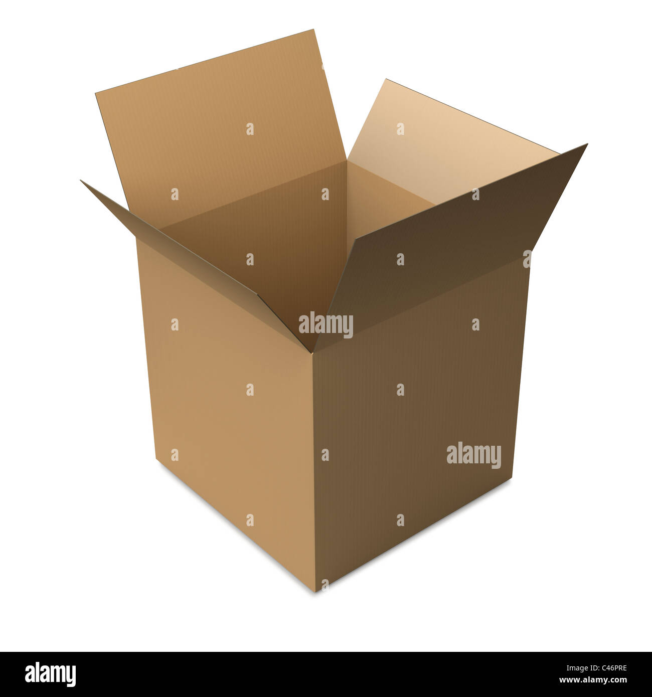 Single open cardboard box Stock Photo Alamy