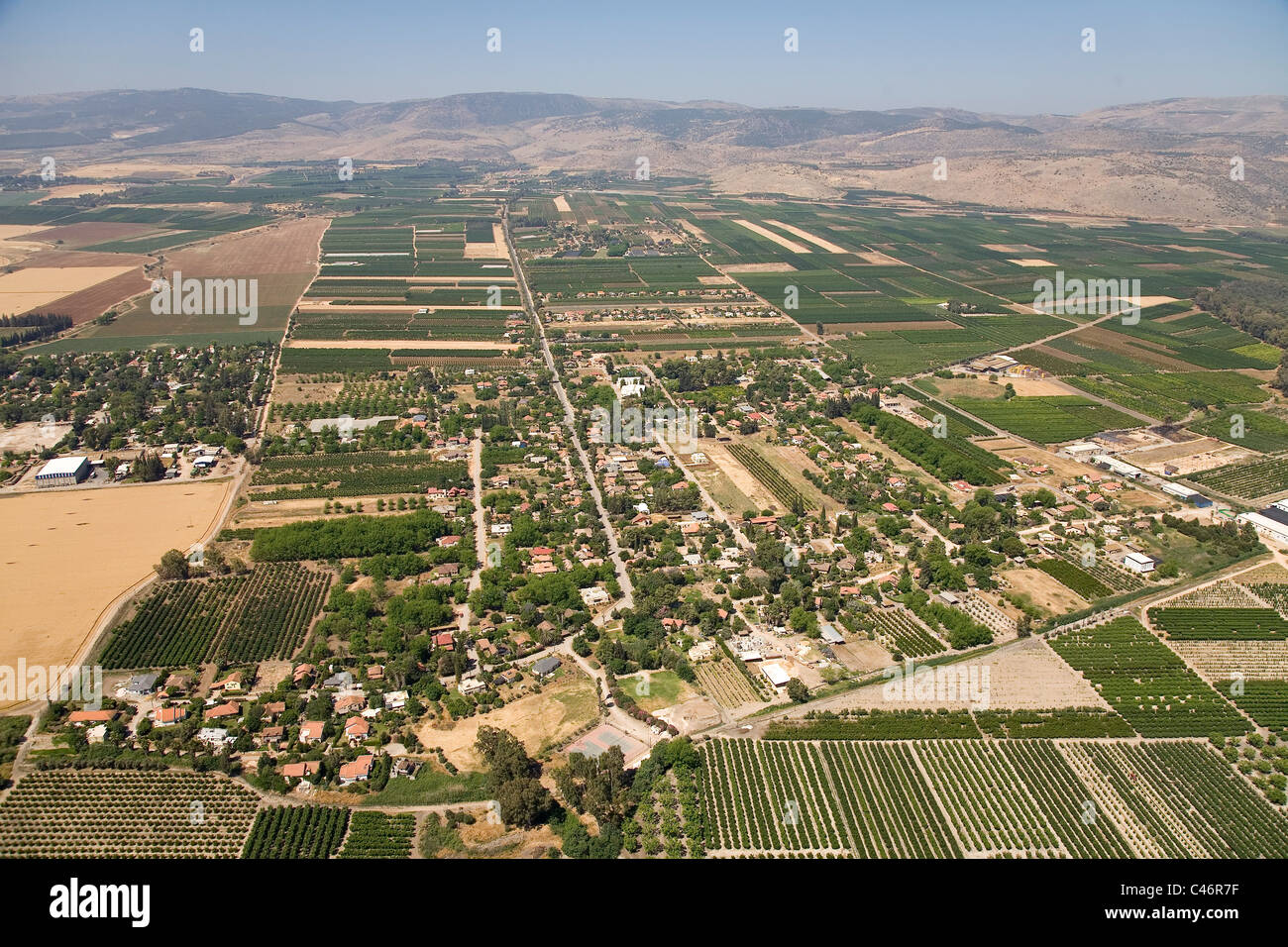 Aerial photograph of Yesod Ha'Maala in the Upper Galilee Stock Photo