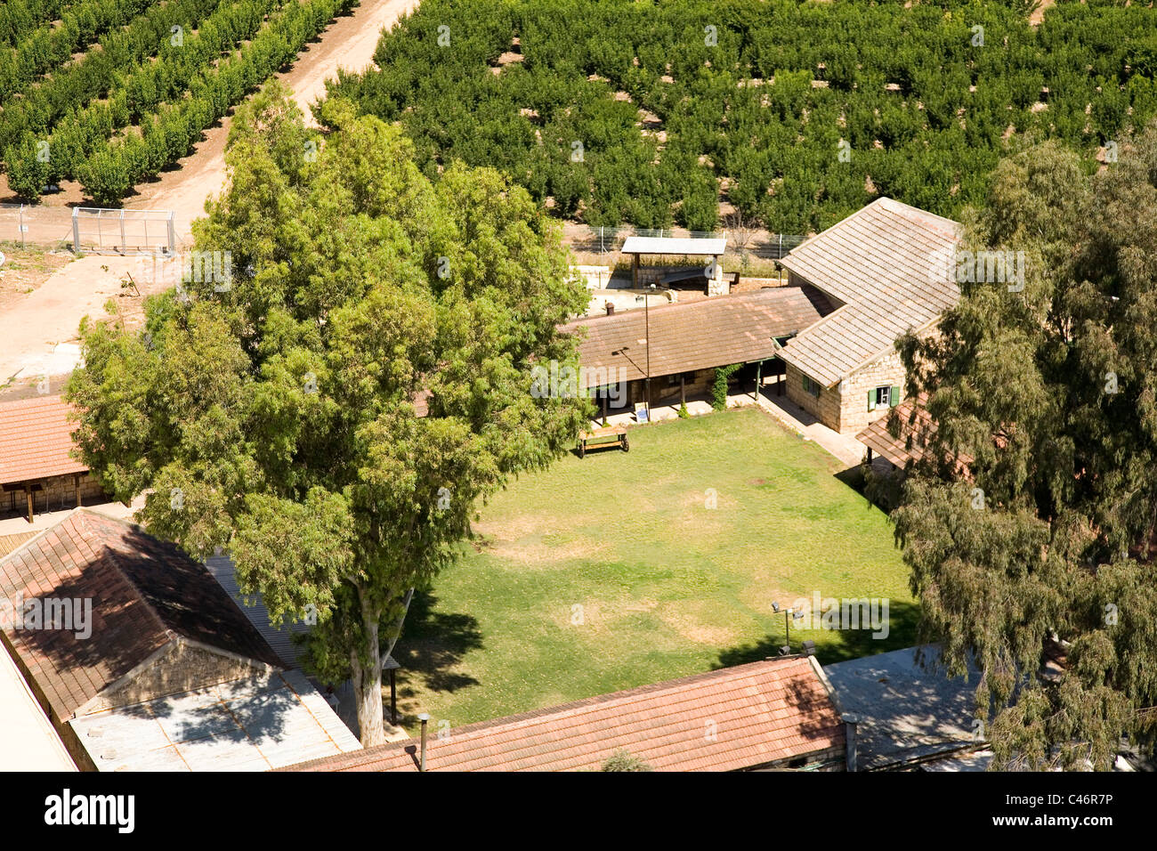 Aerial photograph of the Dubrovin estate in Yesod Ha'Maala in the Upper