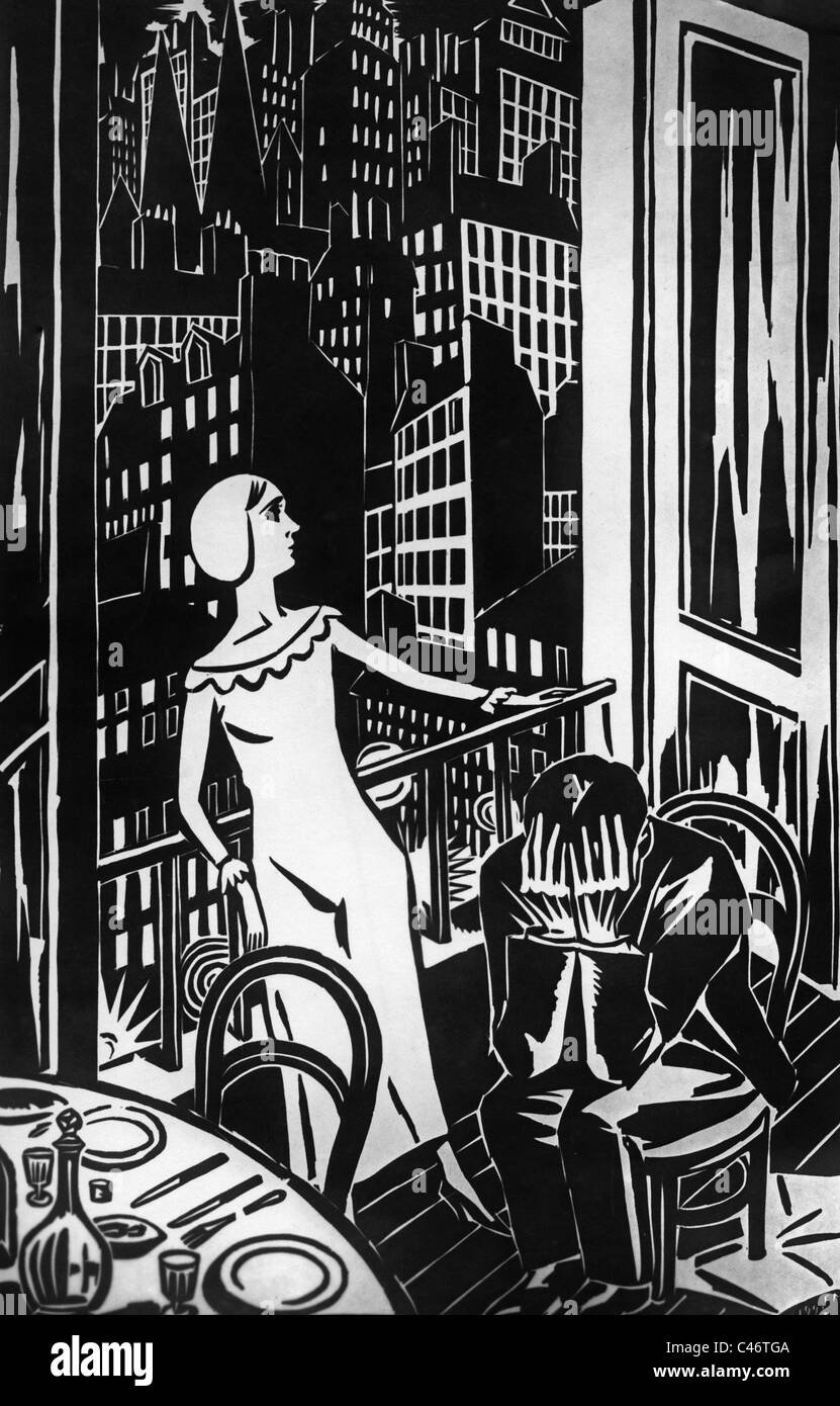 Frans Masereel: Turn of the Century City Scene for sale at