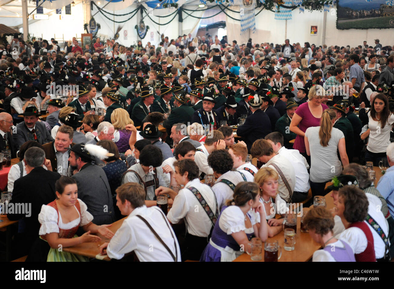 traditional beer festival in city Garmisch, Bavaria, Germany Stock Photo