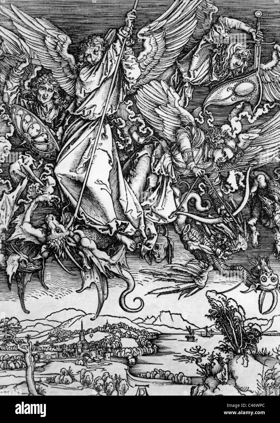 Michael the archangel Black and White Stock Photos & Images - Alamy