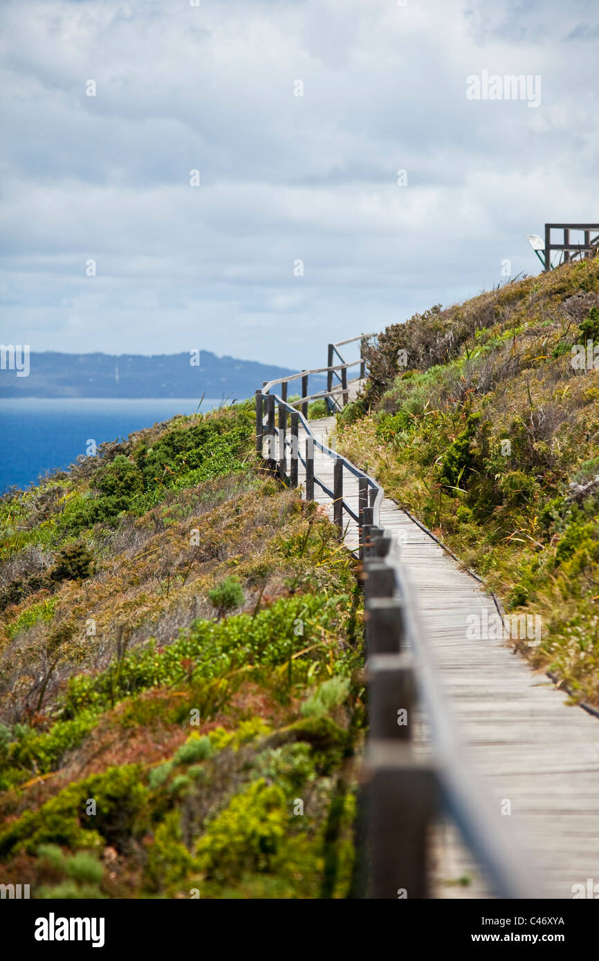 Bibbulmun Track winding through Torndirrup National Park. Albany, Western Australia, Australia Stock Photo
