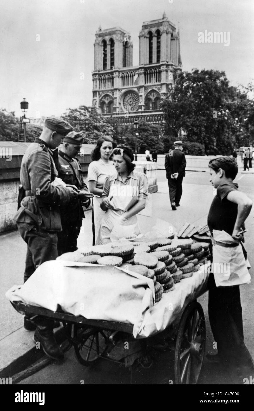 Second World War Western Front. French civil population dealing with