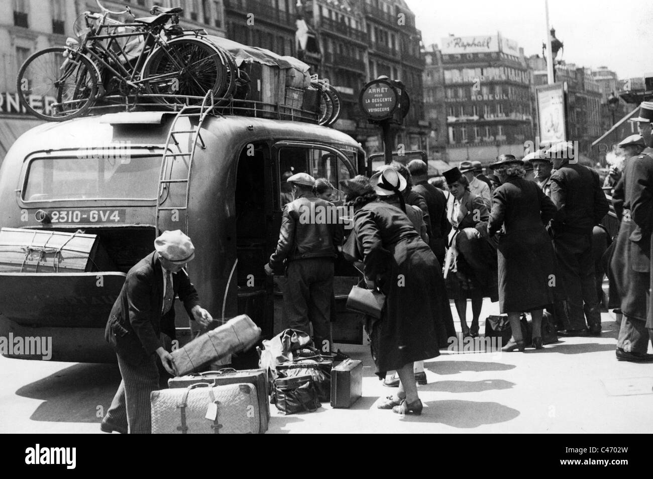 Second World War Western Front. French civil population dealing with