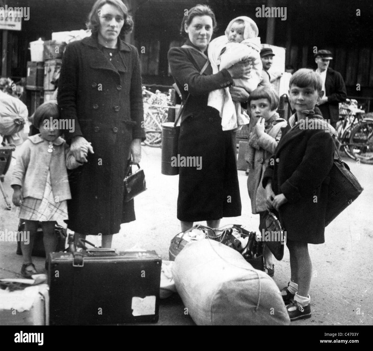 Second World War Western Front. French civil population dealing with