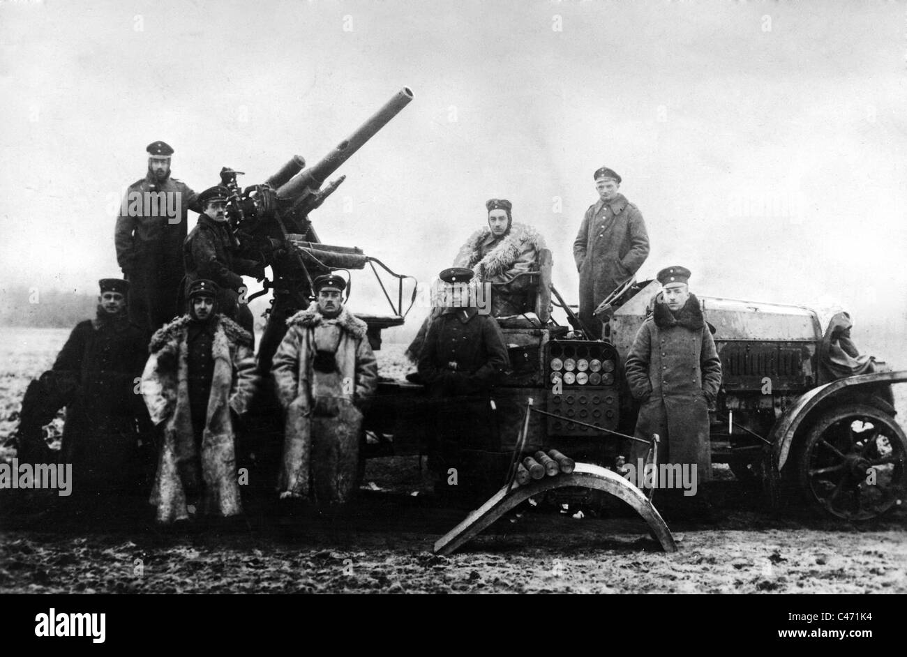 German anti-aircraft cannon in World War I Stock Photo