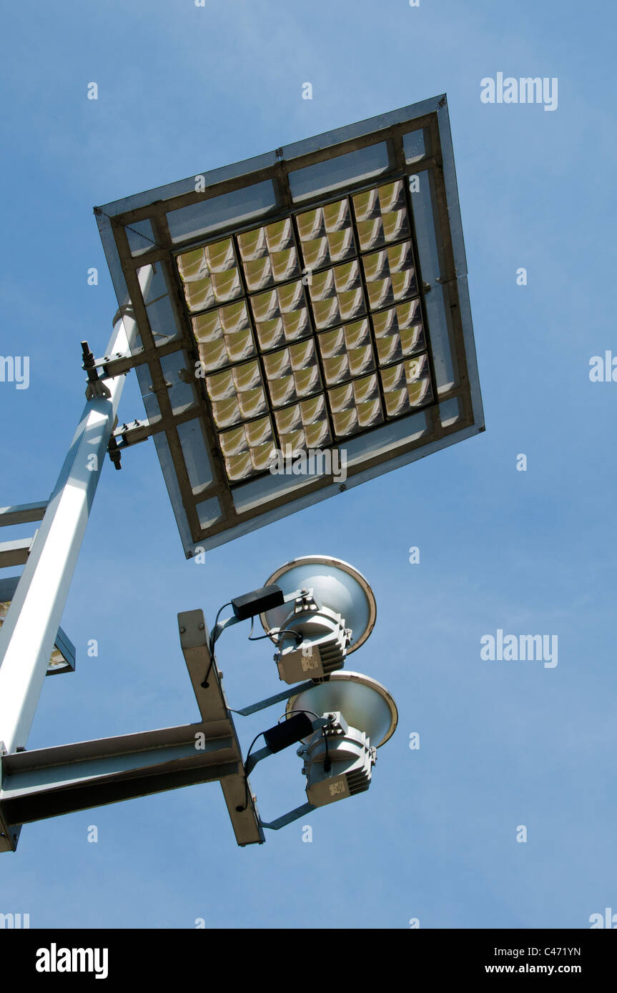 Wide area reflecting uplighter street lamp, Henry Square, St. Petersfield, Ashton under Lyne, Tameside, Manchester, England, UK Stock Photo