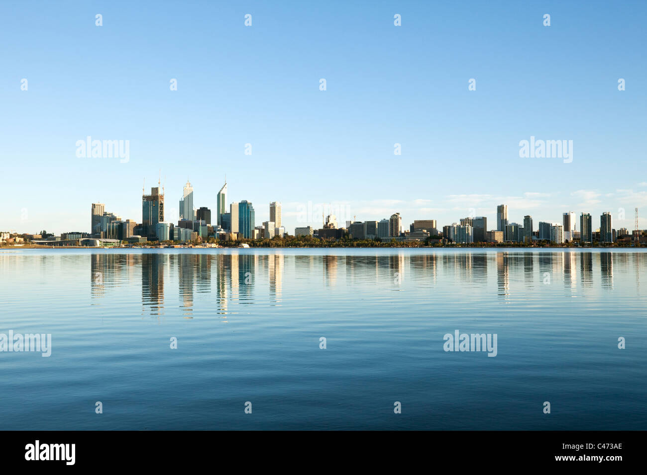 View across Swan River to city skyline. Perth, Western Australia, Australia Stock Photo