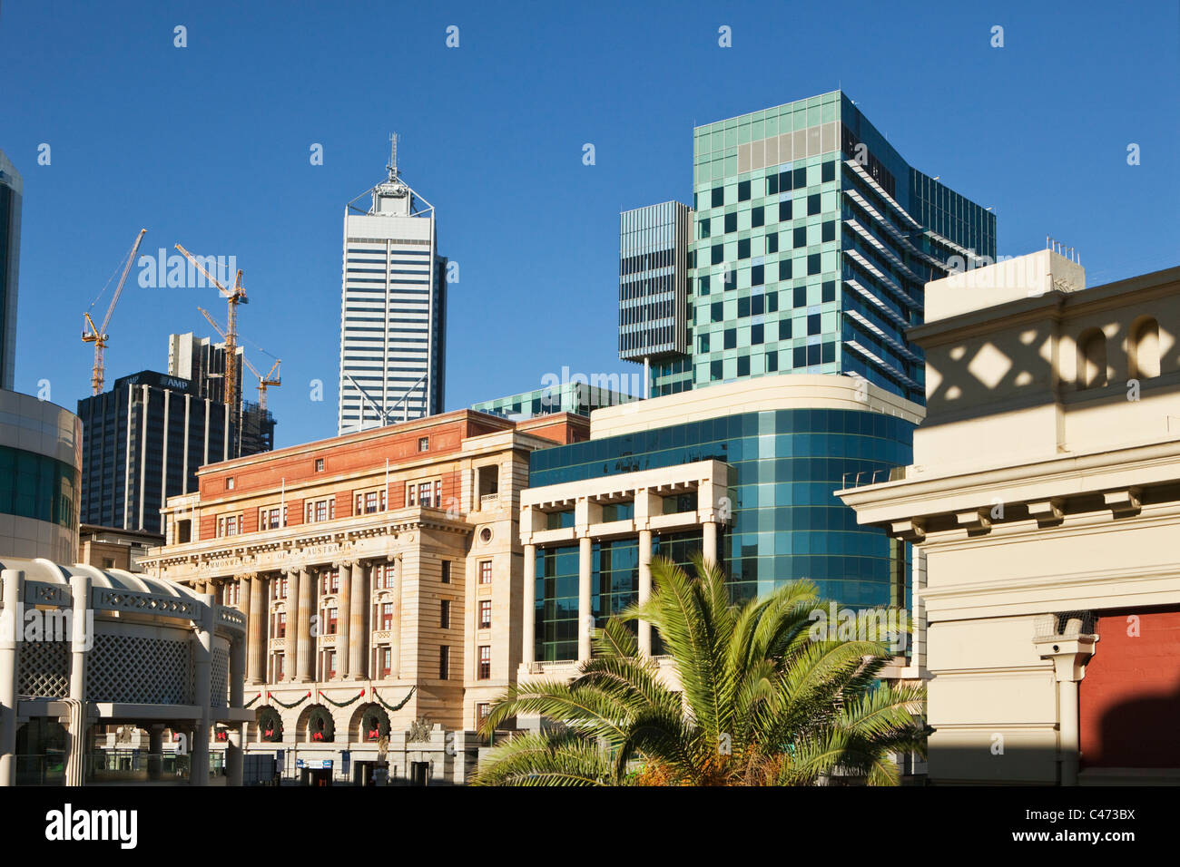 City skyline of central business district. Perth, Western Australia, Australia Stock Photo