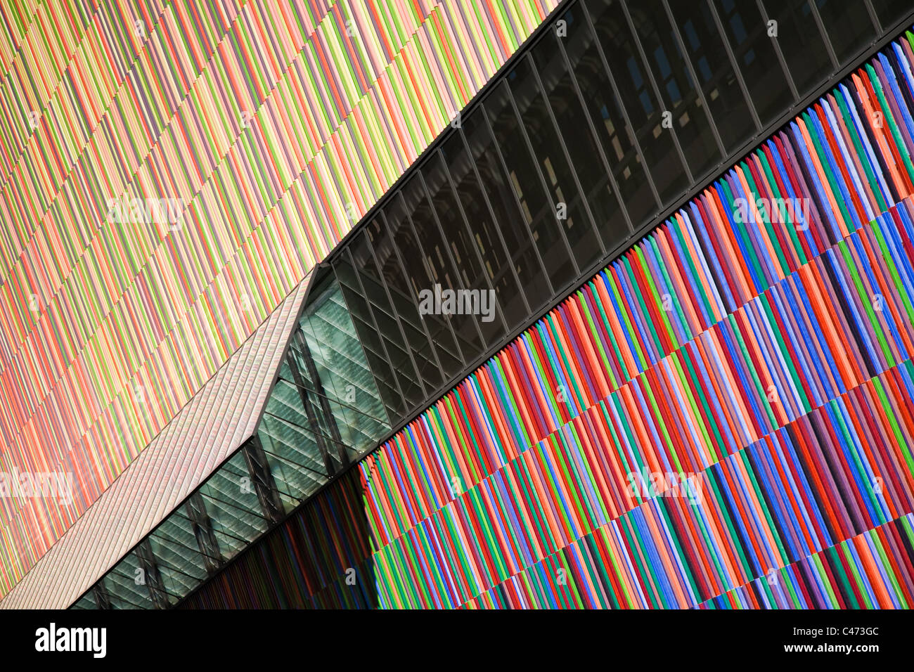 Abstract architecture of the Museum Brandhorst, Munich, Germany Stock Photo