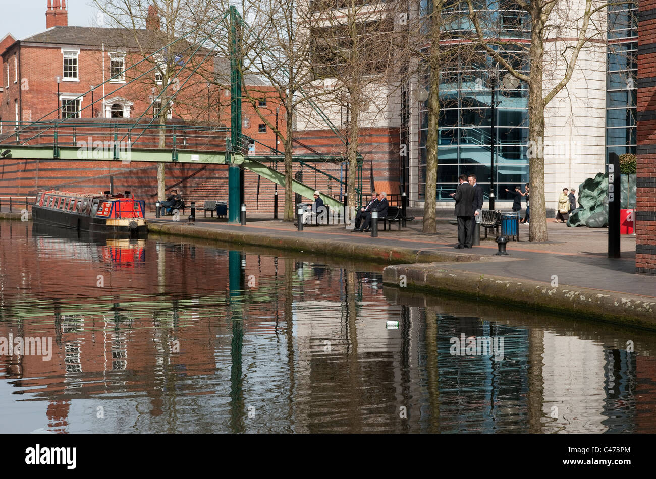 Brindley Place canal centre in Birmingham Stock Photo