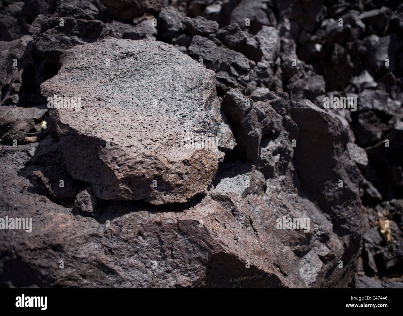 Igneous volcanic rock (lava rock) - California USA Stock Photo