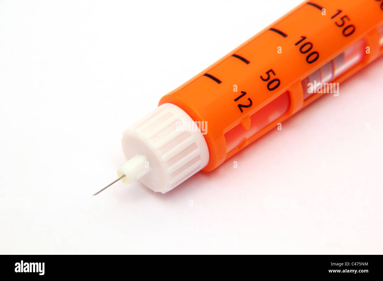 Close up of a insulin injection pen Stock Photo
