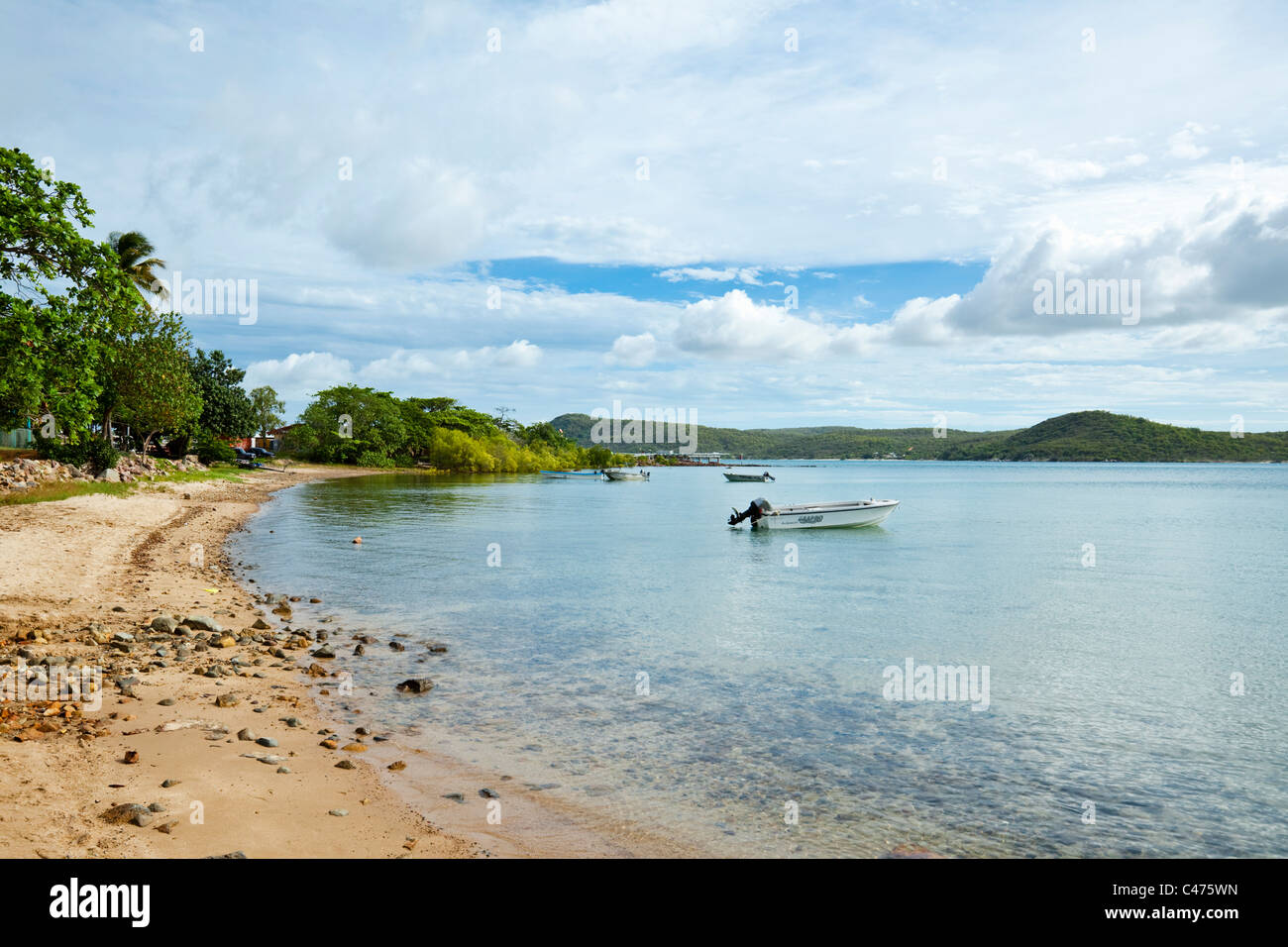 View along Bach Beach. Thursday Island, Torres Strait Islands, Queensland, Australia Stock Photo