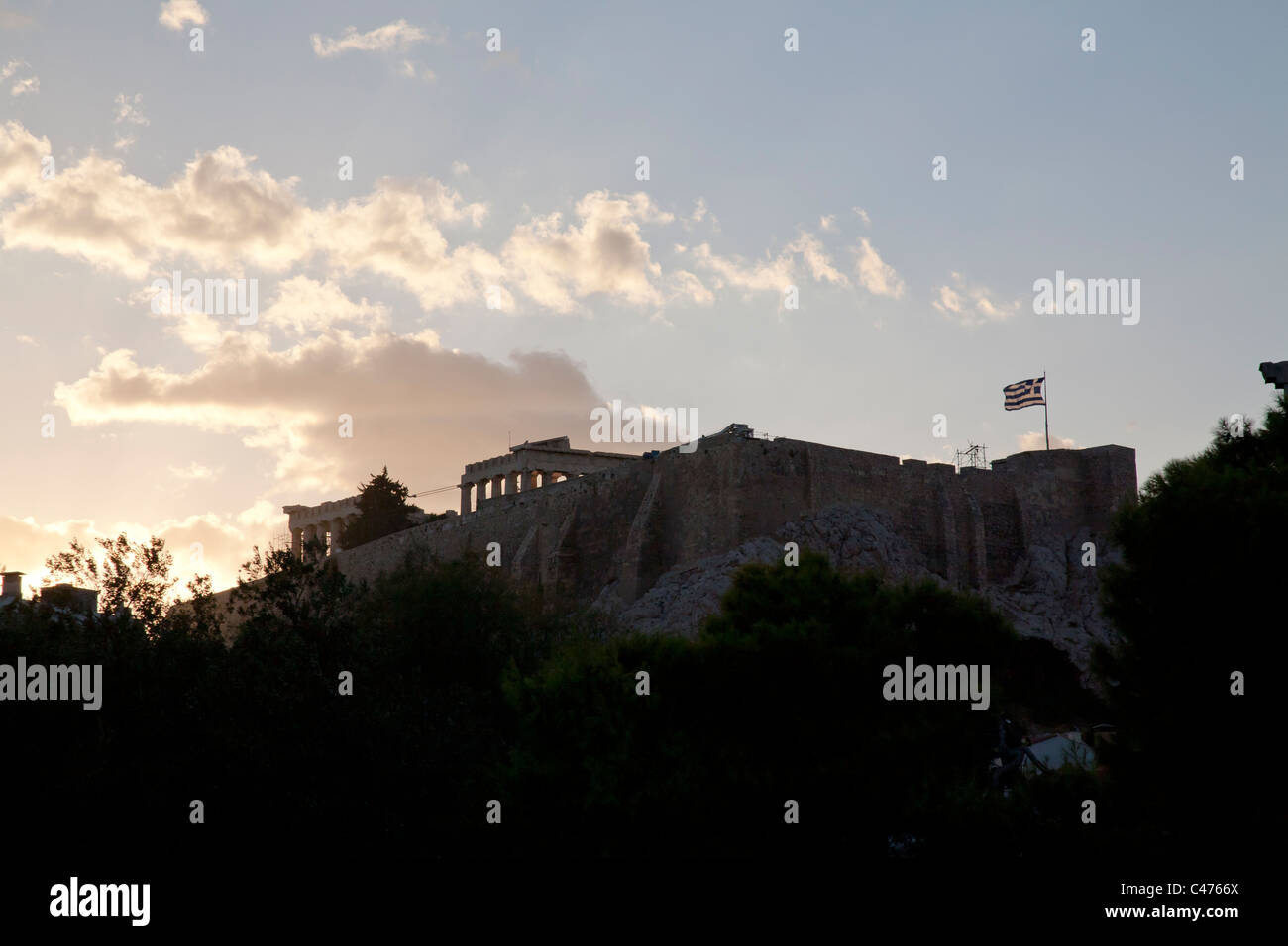 The Acropolis and the Parthenon Temple, Athens Greece Stock Photo