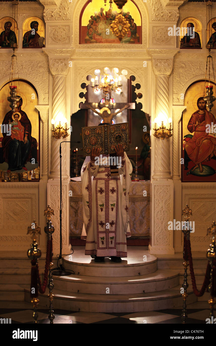 Greek priest in a church in Kefalos Kos Greece Stock Photo - Alamy