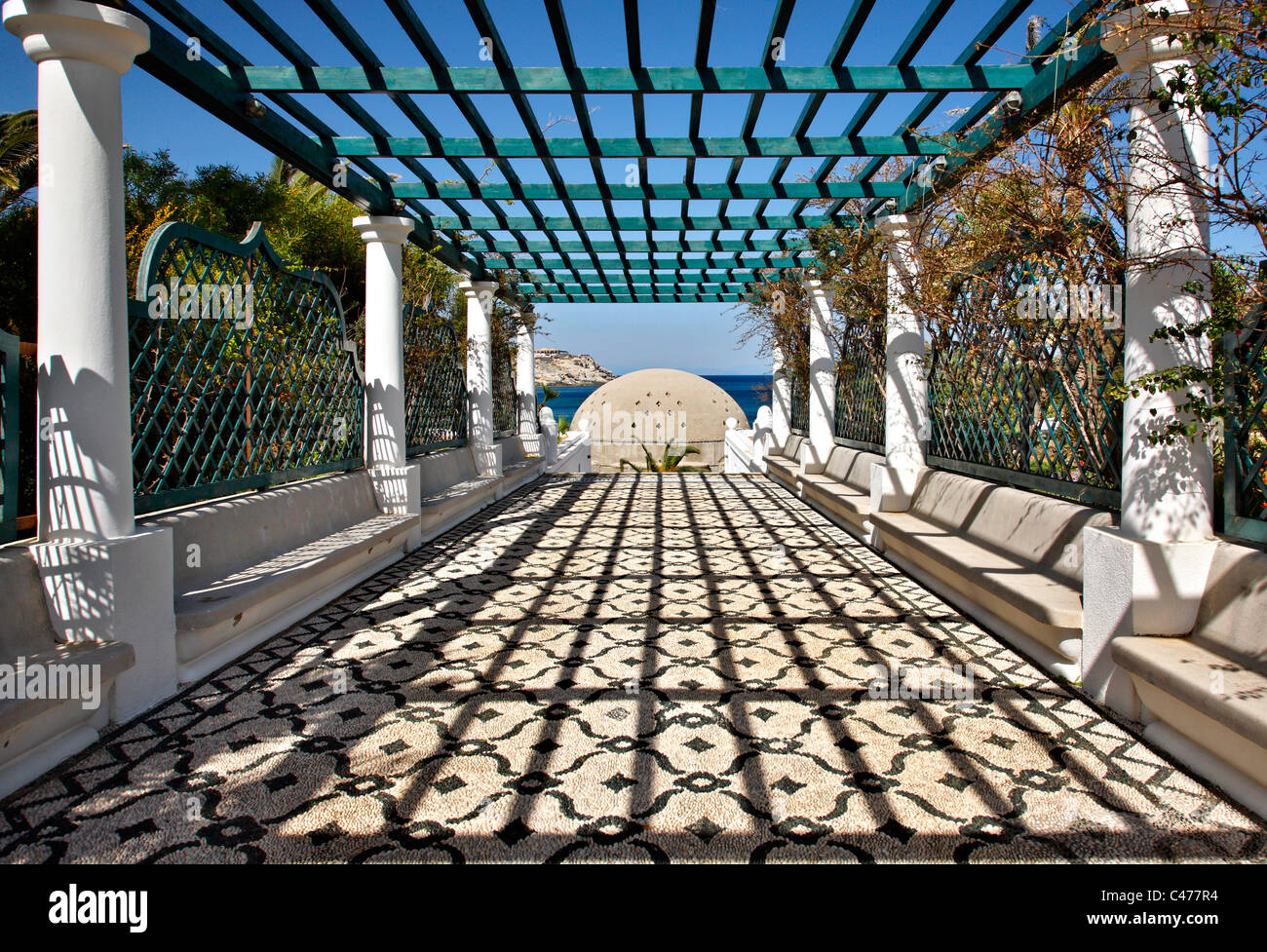 The entrance of Kalithea springs, close to the town of Kalithea, Rhodes ...