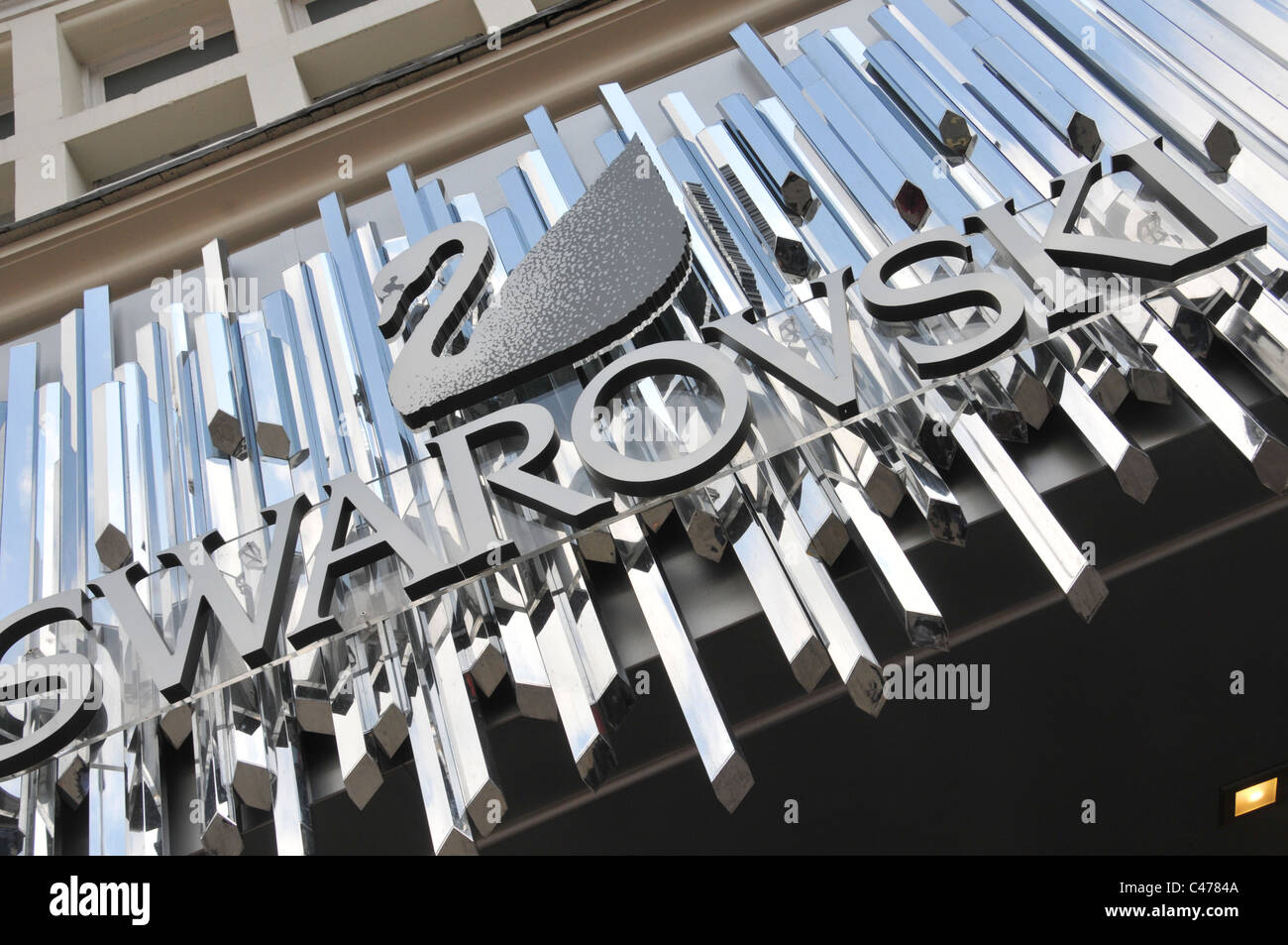 Swarovski jewellers London logo brand shop sign elegance style
