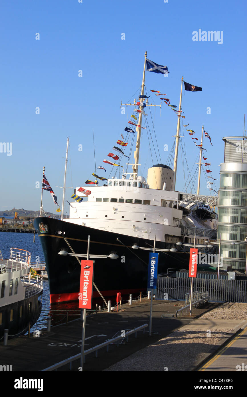 The Royal Yacht Britannia at Ocean Terminal, Leith, Edinburgh Stock