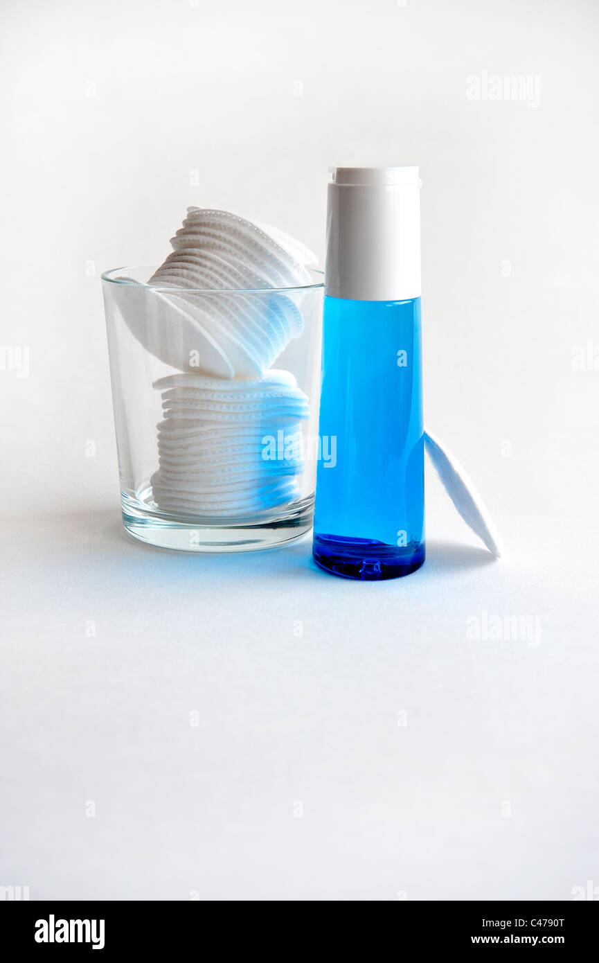 skincare facial toner with cotton pads Stock Photo Alamy