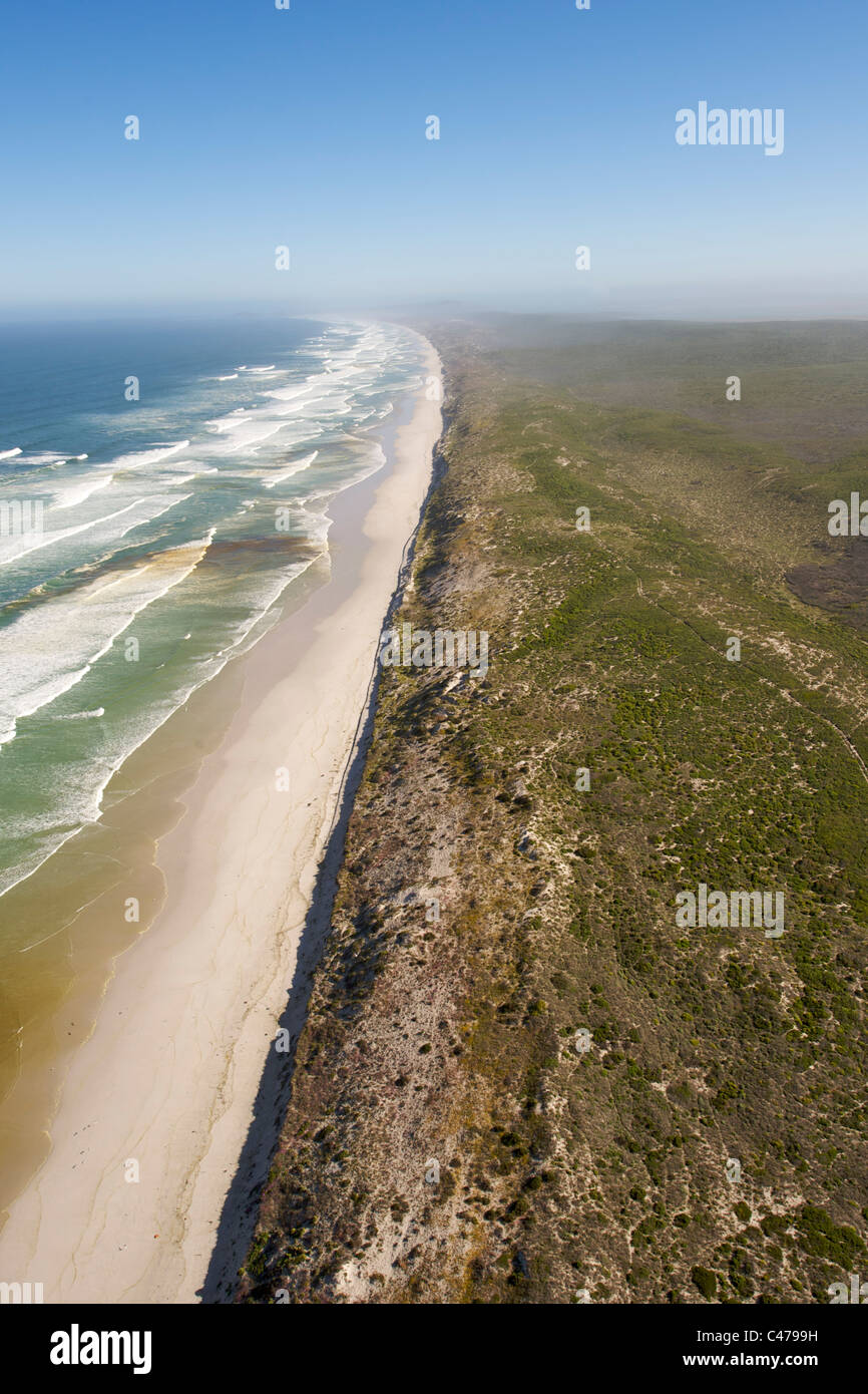 Aerial view of the beach and coastline near Yzerfontein and the West
