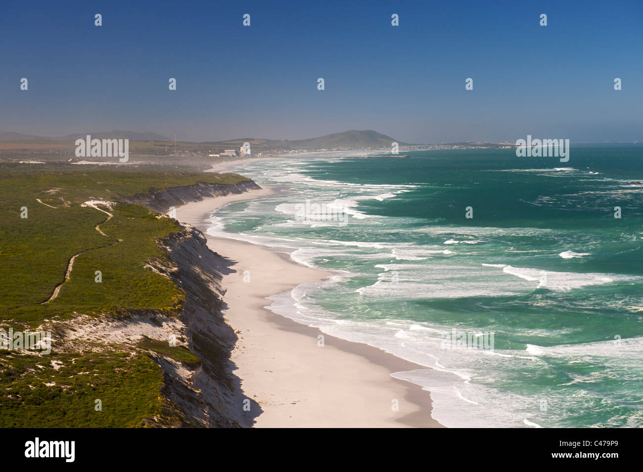 Aerial view of the west coast north of Cape Town in South Africa Stock