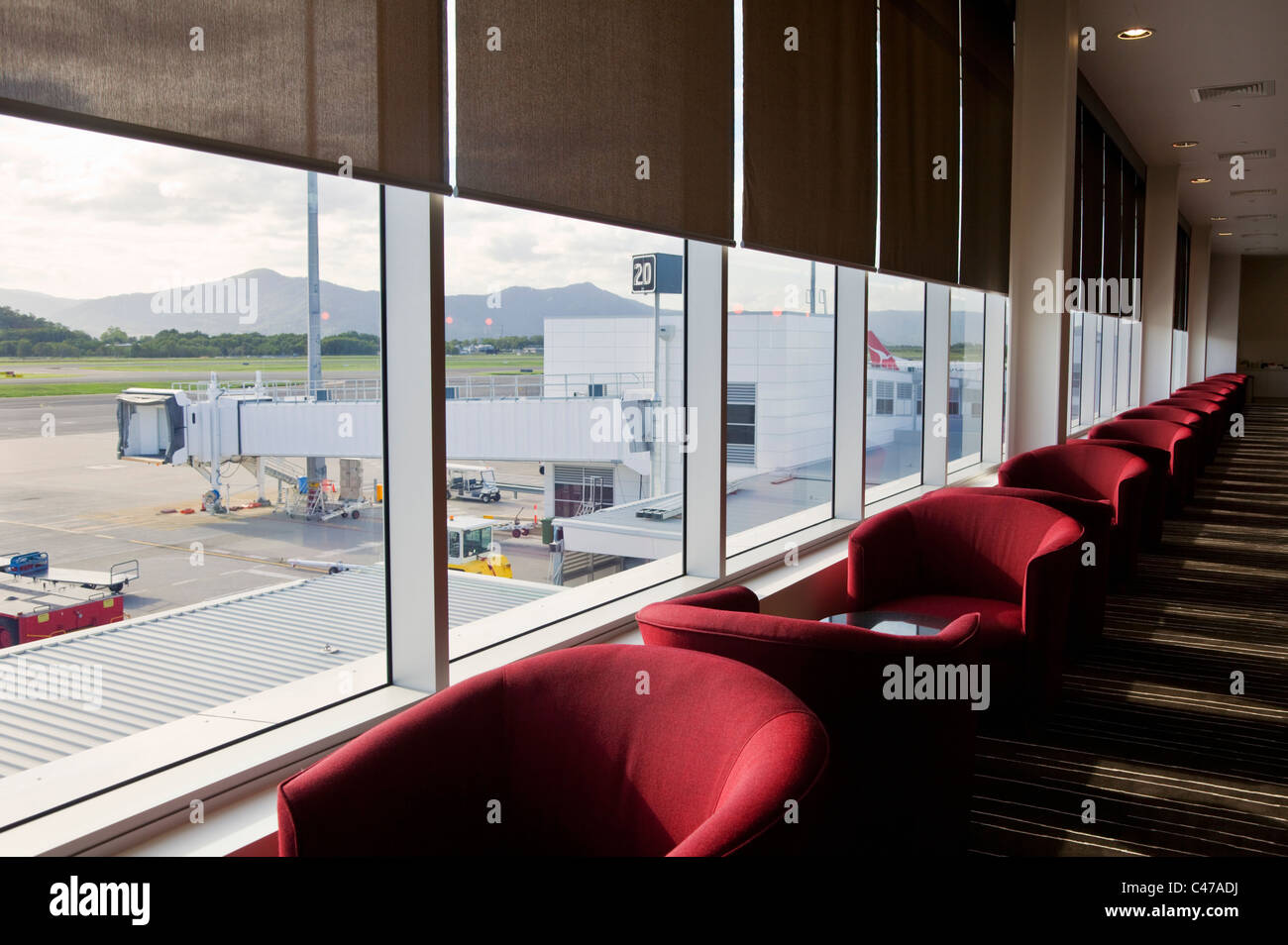 Qantas Club Lounge at Cairns Domestic Airport. Cairns, Queensland, Australia Stock Photo