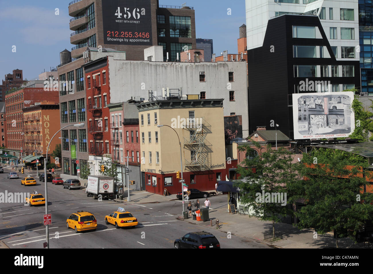 Tenth Avenue in Manhattan seen from the High Line Stock Photo Alamy