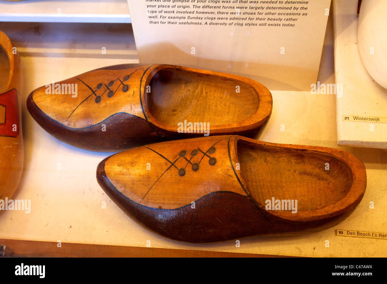 The Wooden Shoe factory and museum at Zaanse Schans, Zaandam, near Zaandijk, Zaanstad, the
