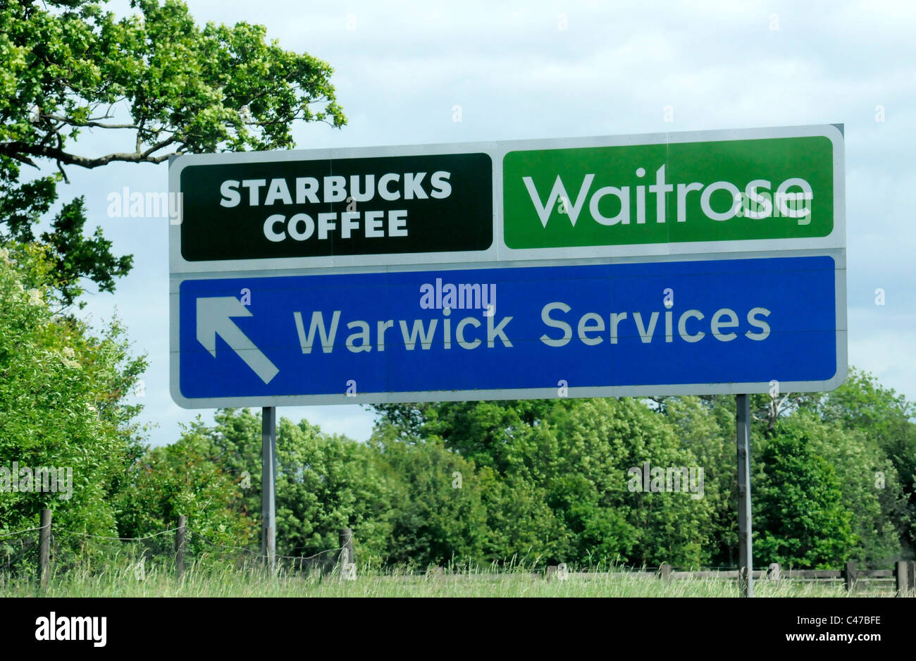 Warwick Motorway Services Sign Stock Photo
