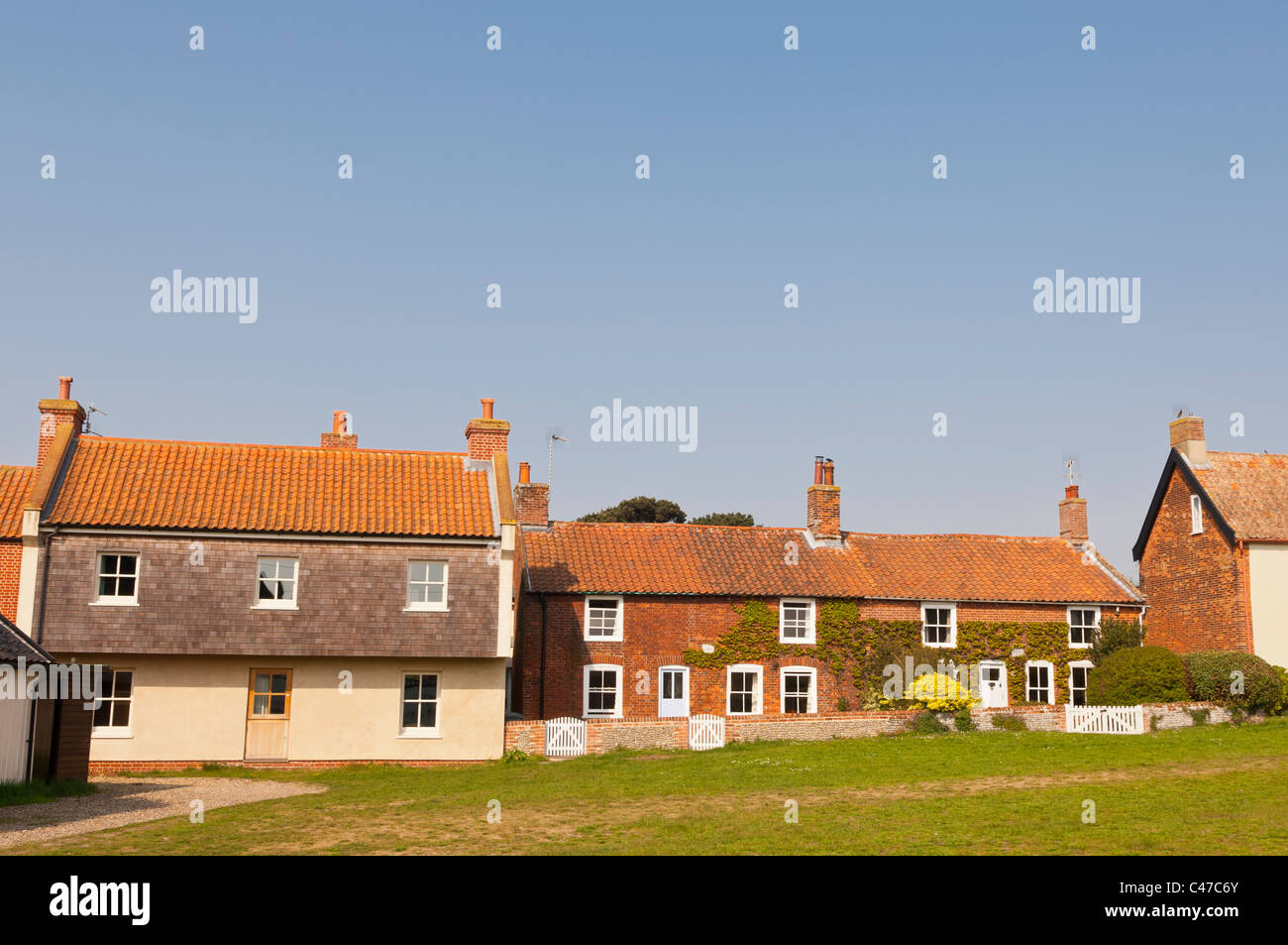 Houses at Walberswick in Suffolk , England , Britain , Uk Stock Photo