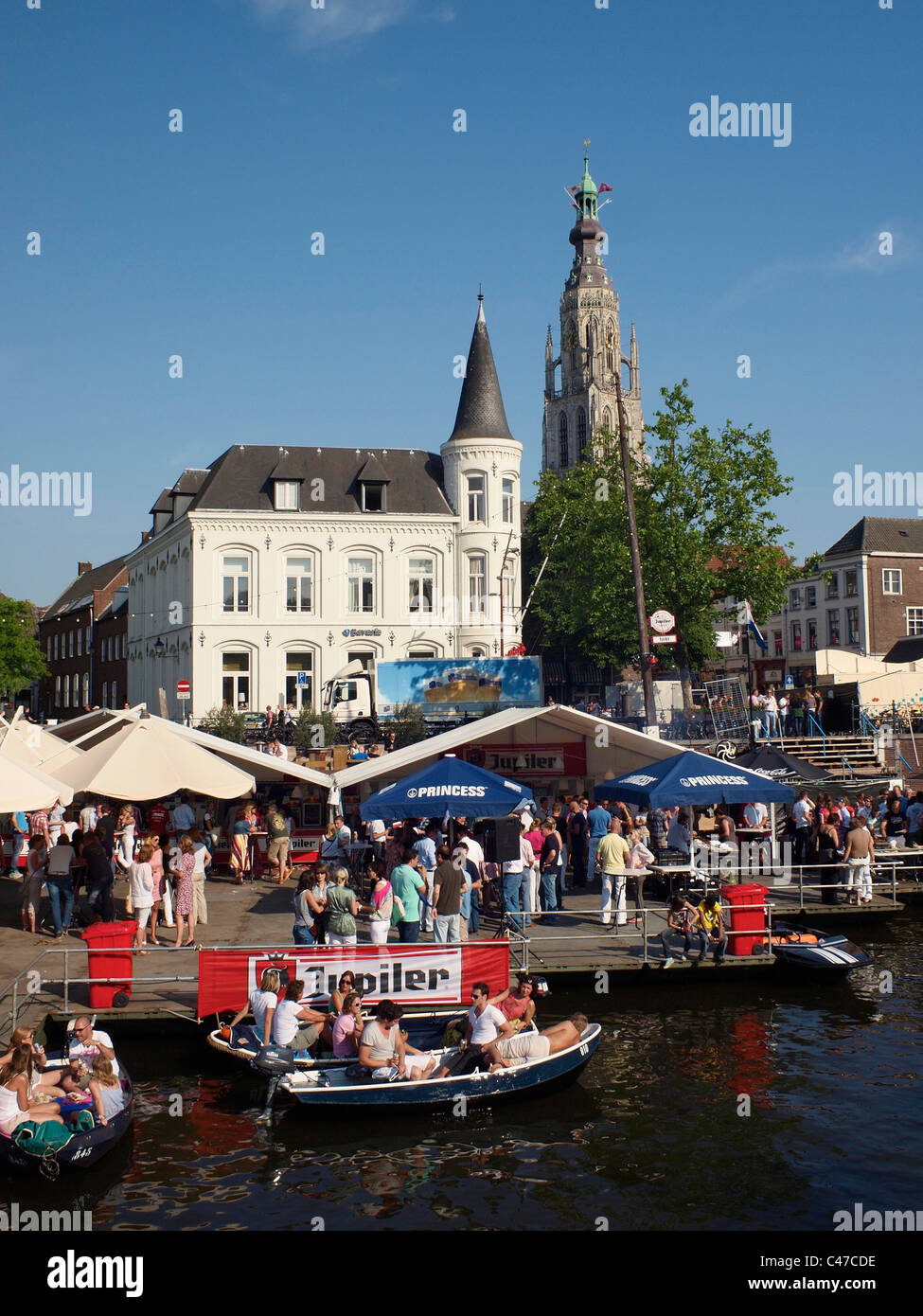 Breda harbour during the annual Jazz Festival Stock Photo