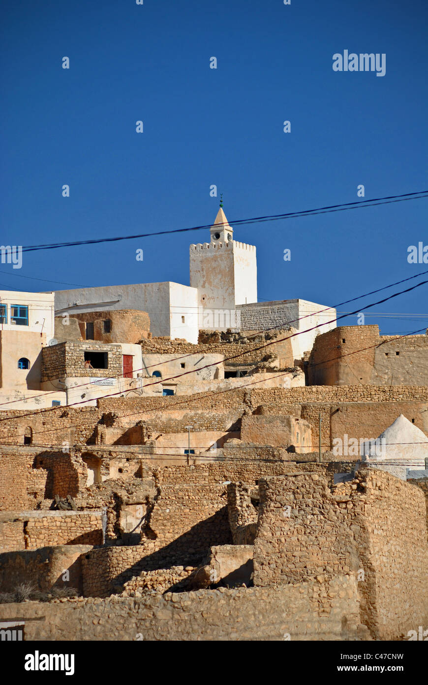 Hilltop village in southern Tunisia Stock Photo